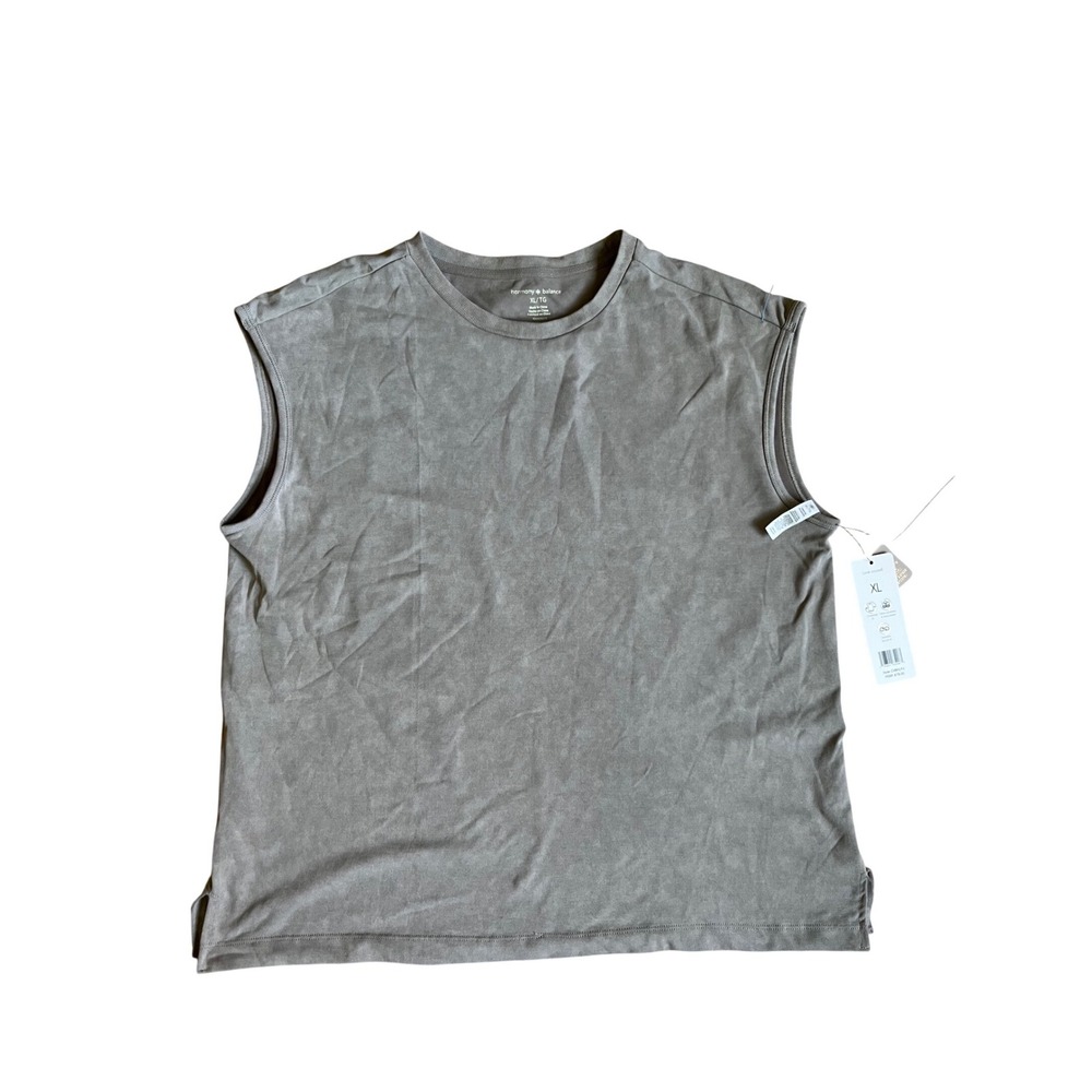 NWTS Harmony &‎ Balance Gray Sleeveless Muscle Tank Oversized Activewear Top XL